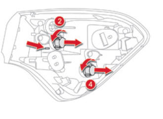 Citroen DS5. Fahrtrichtungsanzeiger und Bremsleuchten (an den Kotflügeln)