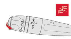 Citroen DS5. Hebel zum Umschalten von Abblendauf Fernlicht