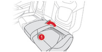 Citroen DS5. Rückenlehne und Sitzfläche umklappen