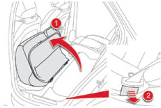 Citroen DS5. Rückenlehne und Sitzfläche umklappen