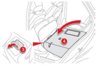 Citroen DS5. Rückenlehne und Sitzfläche umklappen