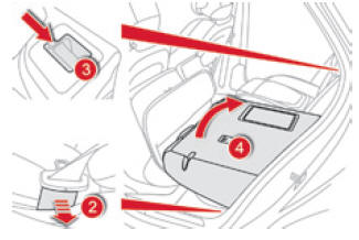 Citroen DS5. Rückenlehne und Sitzfläche wieder zurückklappen