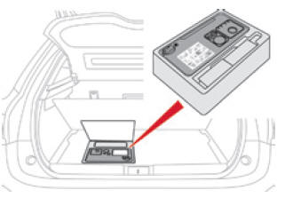 Citroen DS5. Zugang zum Reifenpannenset