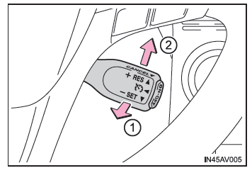 Toyota Avensis. Ausschalten und Fortsetzen des Geschwindigkeitsbegrenzers