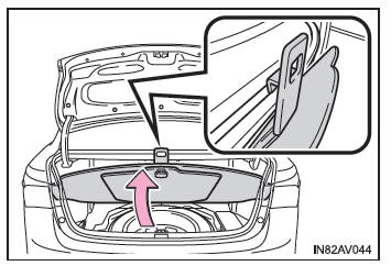 Toyota Avensis. Entnehmen des Wagenhebers (Stufenheckmodell)