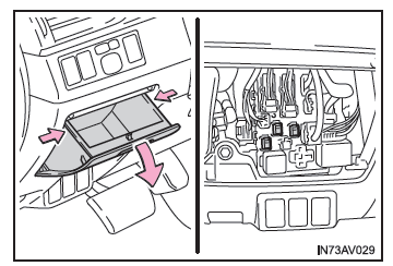 Toyota Avensis. Instrumententafel auf der Fahrerseite: Sicherungskasten Typ B (Fahrzeuge mit Linkslenkung)