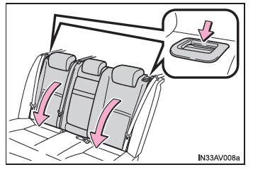 Toyota Avensis. Umklappen der Rückenlehnen