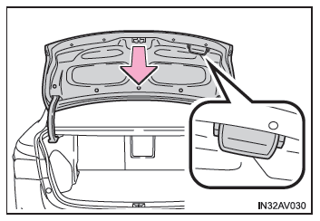 Toyota Avensis. Schließen des Kofferraums