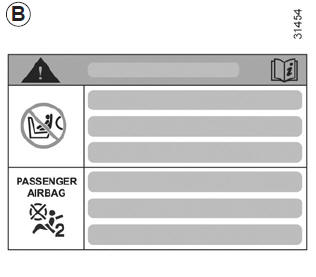 Renault Laguna. Deaktivierung des beifahrerairbags