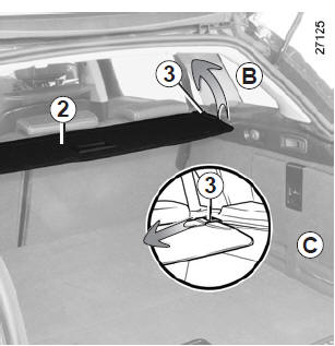 Renault Laguna. Gepäckraumabdeckung 