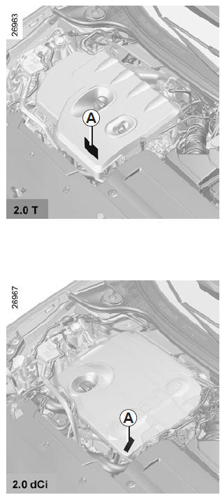 Renault Laguna. Motortypenschilder