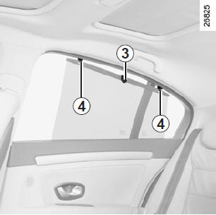 Renault Laguna. Seitliche Sonnenjalousie