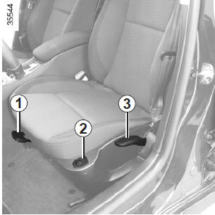 Renault Laguna. Vor- und Zurückstellen des Sitzes