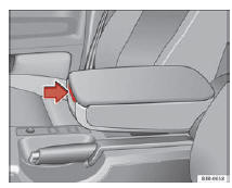 Seat Exeo. Abb. 112 Armlehne zwischen Fahrer- und Beifahrersitz