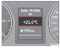 Seat Exeo. Abb. 49 Display: Außentemperaturanzeige