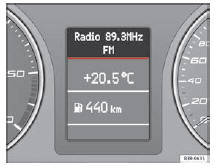 Seat Exeo. Abb. 48 Display: Radio- Zusatzinformationen