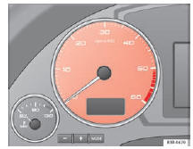 Seat Exeo. Abb. 39 Ausschnitt aus Kombiinstrument. Drehzahlmesser