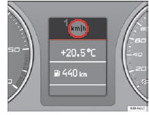 Seat Exeo. Abb. 56 Display: Geschwindigkeitswarnung