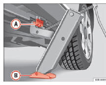 Seat Exeo. Abb. 184 Radwechsel: Wagenheber