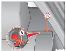 Seat Exeo. Abb. 114 Entriegelungshebel der Rückenlehne