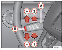 Seat Exeo. Abb. 143 Bedienungselemente der Geschwindigkeitsregelanlage