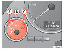 Seat Exeo. Abb. 38 Motorkühlmitteltemperaturanzeige