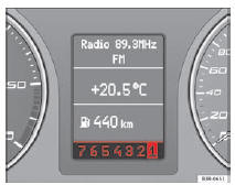 Seat Exeo. Abb. 150 Display: Manuelles Schalten (tiptronic- Betrieb)