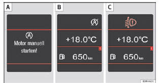 Seat Exeo. Abb. 139 Meldungen an den Fahrer