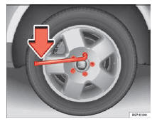 Seat Exeo. Abb. 182 Radwechsel: Radschrauben lockern