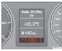 Seat Exeo. Abb. 147 Display: Wählhebelstellungen